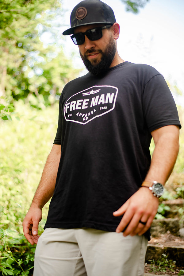 Free Man Diamond Shirt in Black