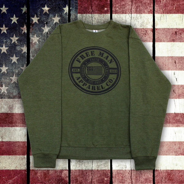 Faith, Family, Freedom Sweatshirt in Army Green