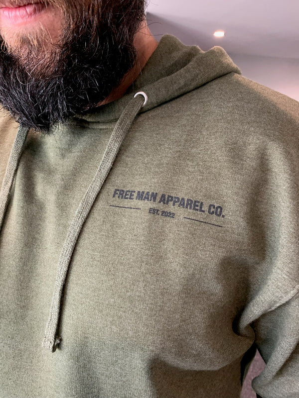 Faith, Family, Freedom Hoodie in Army Green