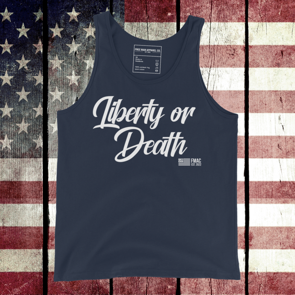 Liberty or Death White Logo Tank Top