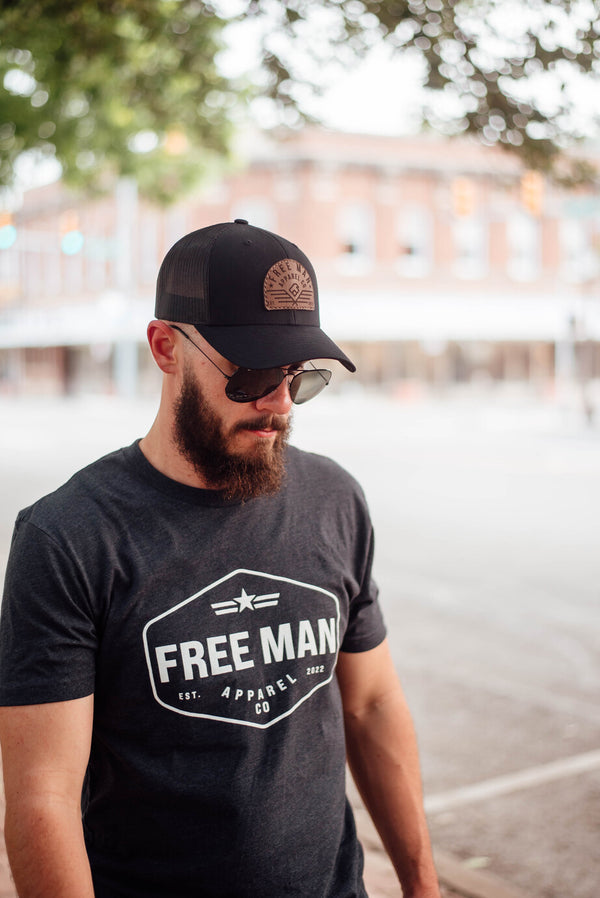 Free Man Diamond Shirt in Charcoal