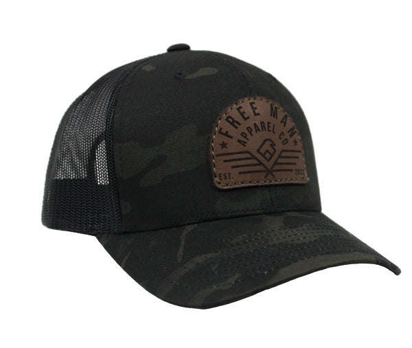 The Eagle Retro Trucker in Black Multicam