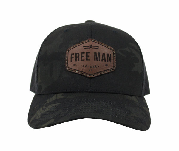 The Founder Retro Trucker in Black Multicam