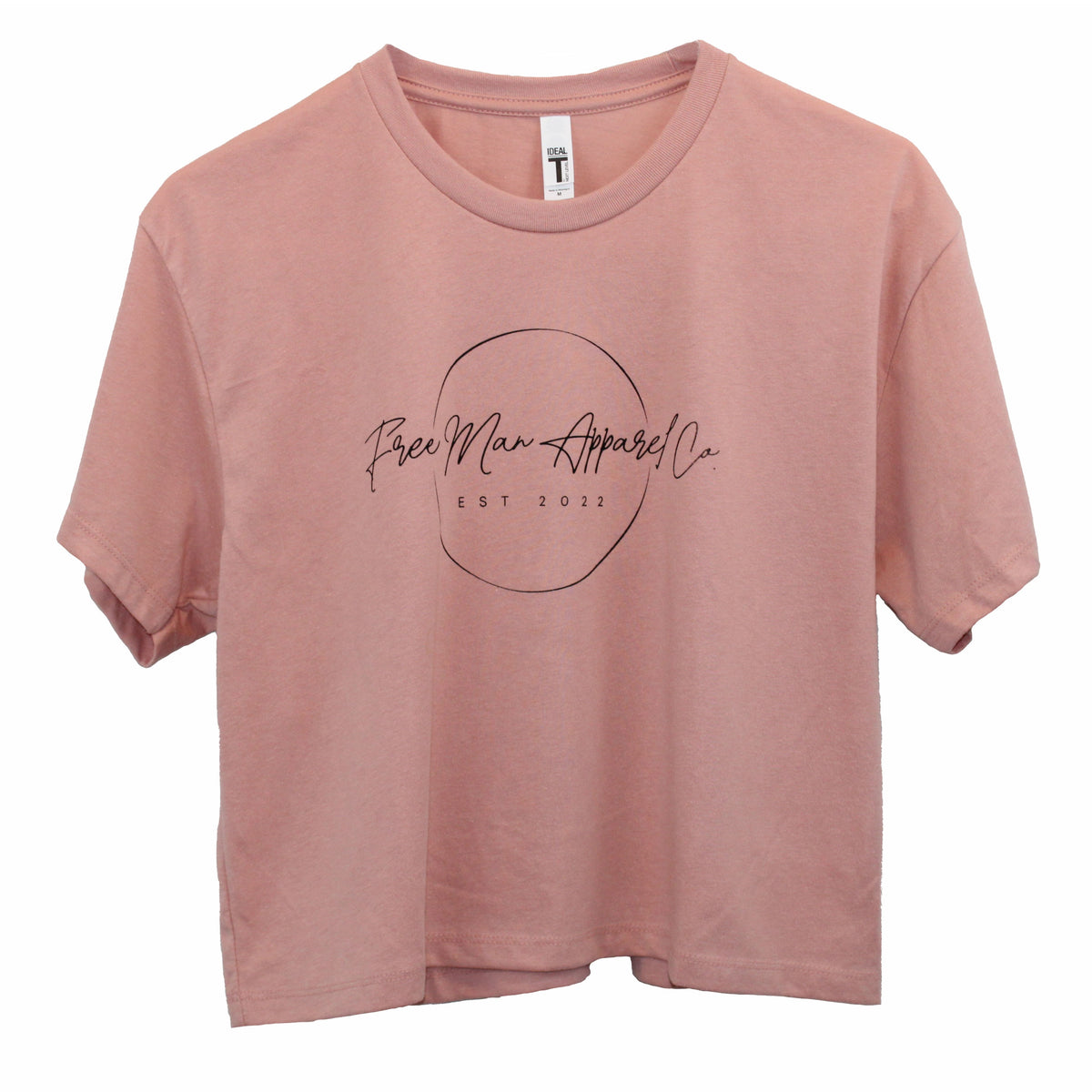 Freeman In Cursive Women’s Cursive FMAC Crop in Desert Pink – Free Man Apparel